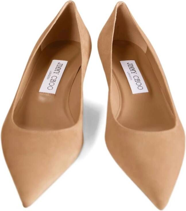 Jimmy Choo Beige Suède Leren Hak Pumps