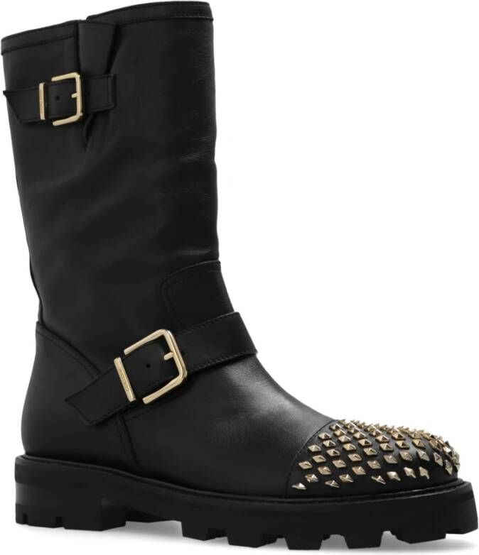 Jimmy Choo Biker II studs enkellaarzen Zwart Dames