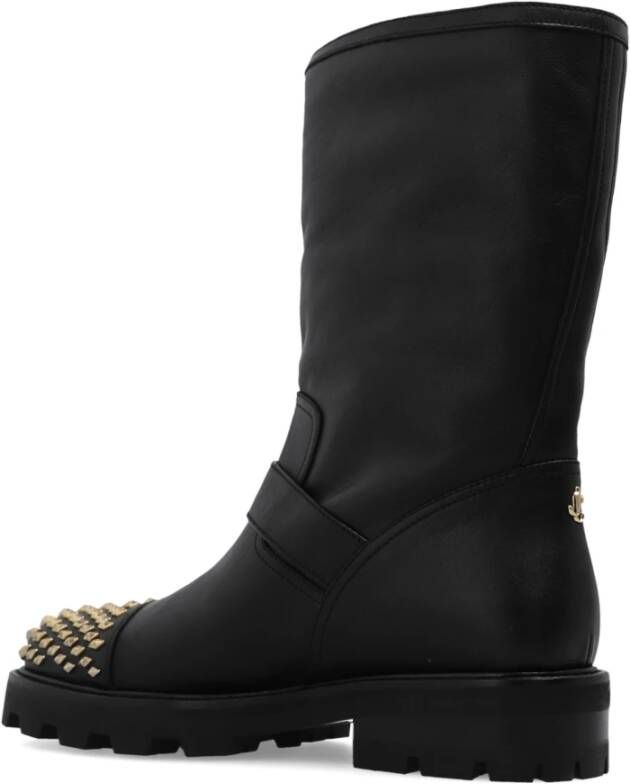 Jimmy Choo Biker II studs enkellaarzen Zwart Dames