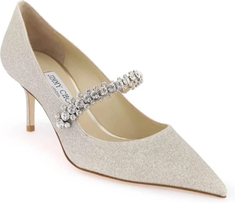 Jimmy Choo Bing Pumps met Glitter en Kristallen Gray Dames