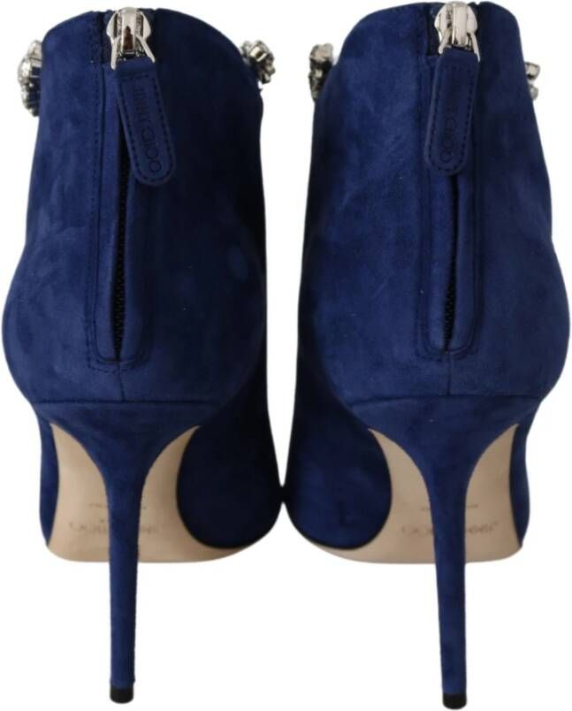 Jimmy Choo Blauwe Kristalband Haklaarzen Blue Dames