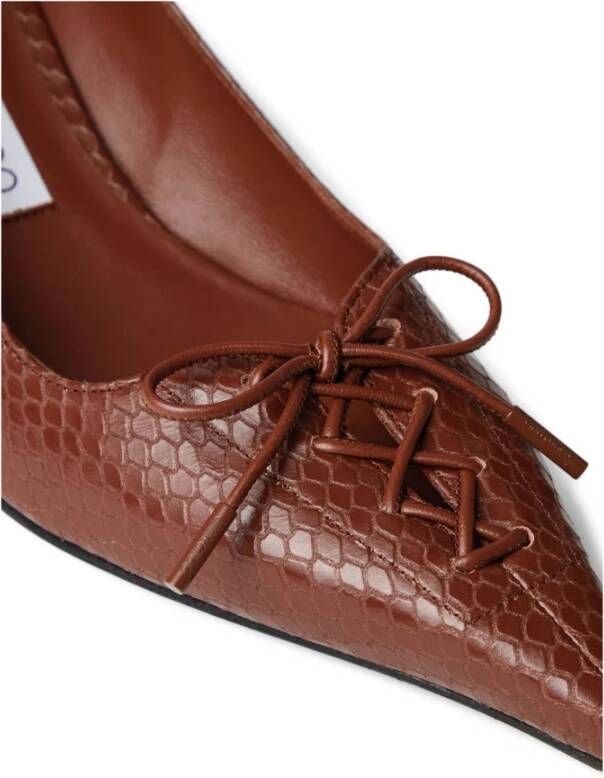 Jimmy Choo Bruin Elaphe Leren Hak Schoenen