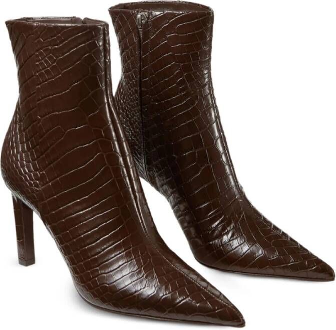Jimmy Choo Bruin Leren Stiletto Hakken Ritssluiting