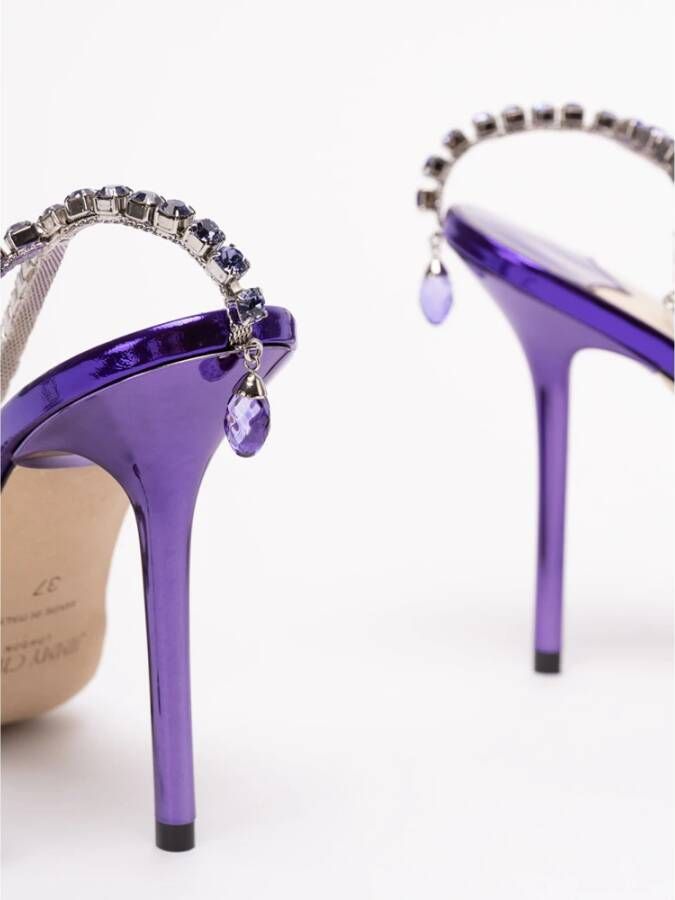 Jimmy Choo Cassis Saeda 100 Hoge Hakken Paars Dames