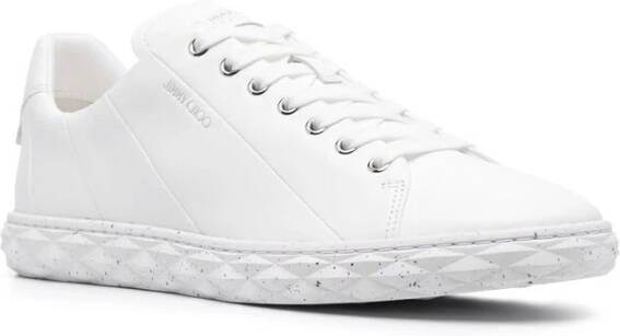Jimmy Choo Diamond Light Witte Leren Sneakers White Heren