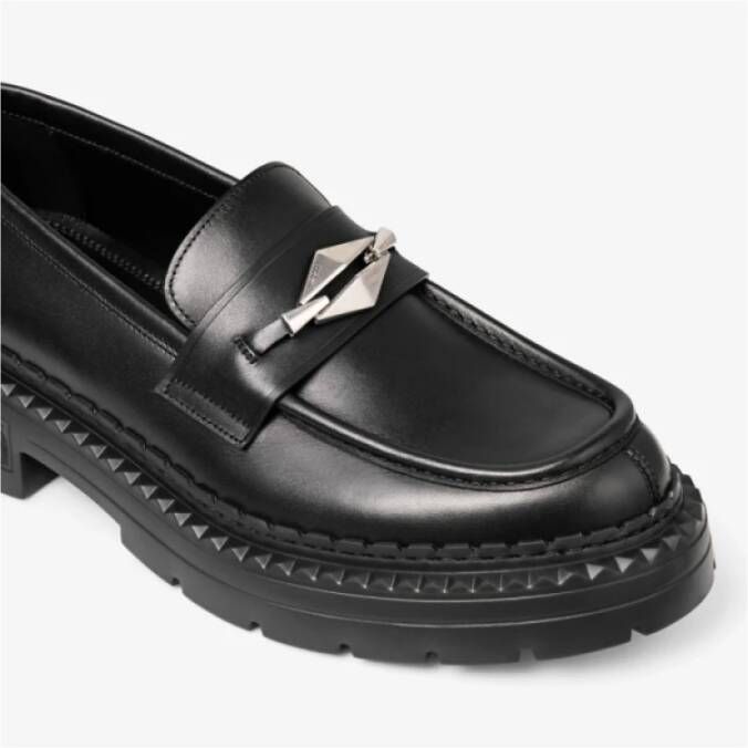 Jimmy Choo Stijlvolle Loafers voor Mannen Black Dames