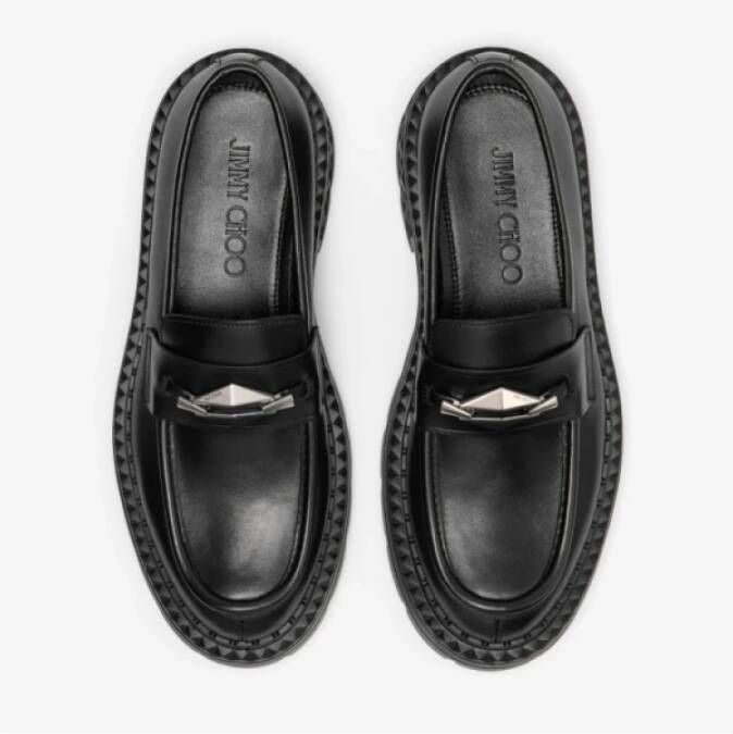 Jimmy Choo Stijlvolle Loafers voor Mannen Black Dames