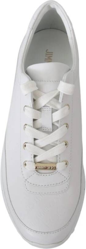 Jimmy Choo Elegante witte leren sneakers White Dames
