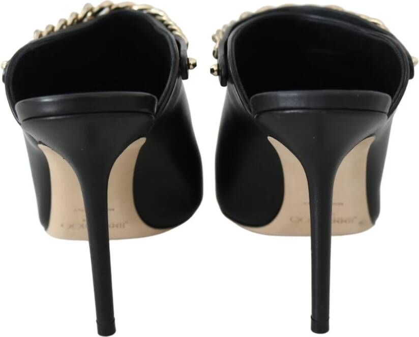 Jimmy Choo Elegante Zwart-Goud Leren Pumps Black Dames