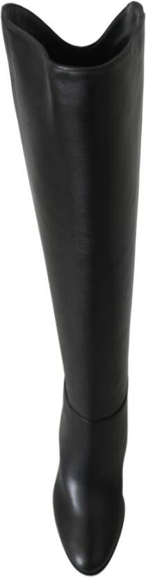 Jimmy Choo Elegante Zwarte Leren Laarzen met Hak Black Dames