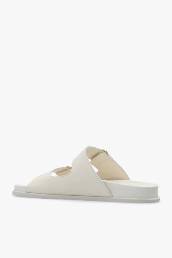 Jimmy Choo Fayence leren slides Beige Dames