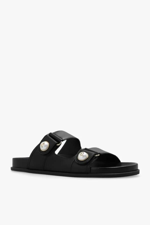 Jimmy Choo Fayence leren slides Zwart Dames