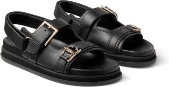 Jimmy Choo Flat Sandals Black Dames