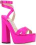 Jimmy Choo Fuchsia Satin Gaia Sandalen - Thumbnail 2