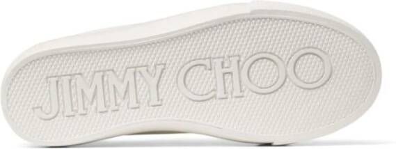 Jimmy Choo Geborduurd Logo Witte Leren Sneakers White Dames