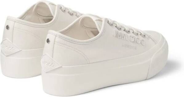 Jimmy Choo Geborduurd Logo Witte Leren Sneakers White Dames