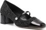 Jimmy Choo Glitter leren pumps Zwart Vierkante neus Black Dames - Thumbnail 8