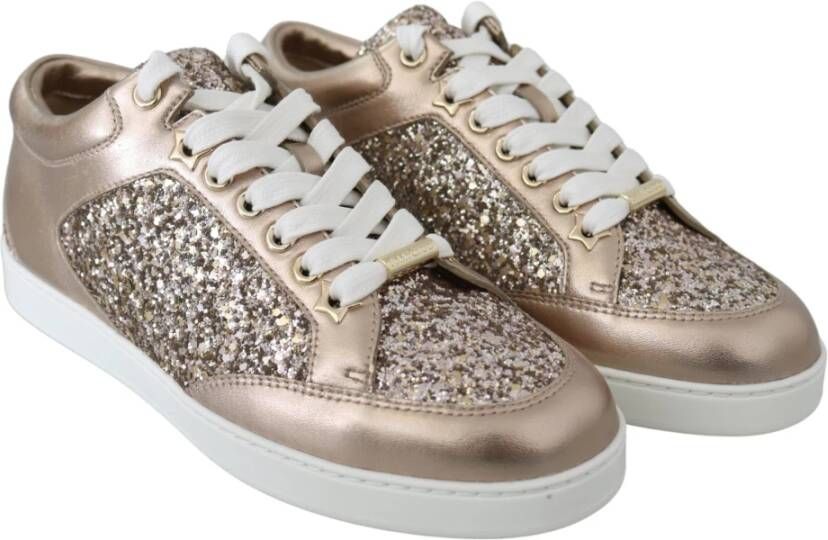 Jimmy Choo Glitter Leren Sneakers Miami ogml Multicolor Dames