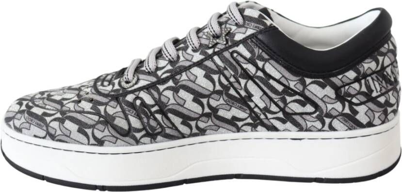 Jimmy Choo Glitter Slip-On Sneakers Zwart en Zilver Black Dames
