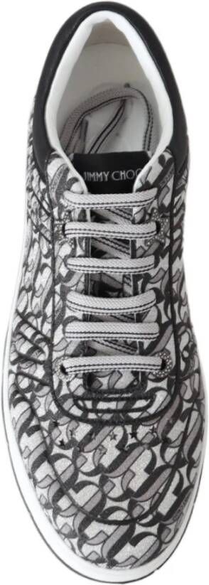 Jimmy Choo Glitter Slip-On Sneakers Zwart en Zilver Black Dames
