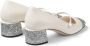 Jimmy Choo Glitter Two-Tone Leren Blokhak Schoenen White Dames - Thumbnail 4