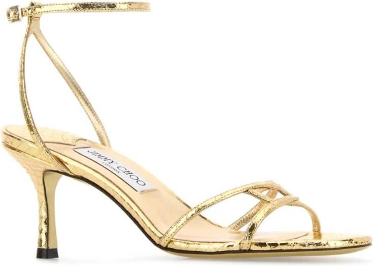 Jimmy Choo Gouden Leo Sandalen met 6 5 cm Hak