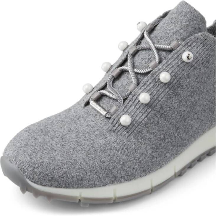 Jimmy Choo Grijze Sneakers met Lurex Details
