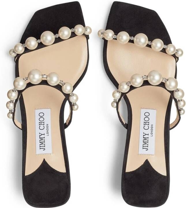 Jimmy Choo Amara muiltjes verfraaid met parels Zwart - Foto 3