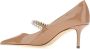 Jimmy Choo Pumps & high heels Bing' Pink Pumps With Crystal Embellishment In Pat in beige - Thumbnail 5