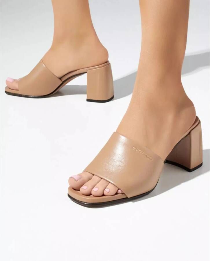 Jimmy Choo Kameel Hoge Hak Sandalen Lena