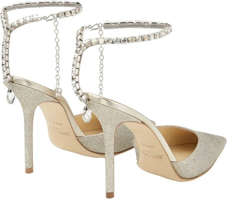 Jimmy Choo Kristal Ketting Stiletto Hak Grijs Pumps Gray Dames