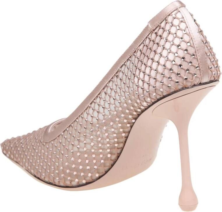 Jimmy Choo Kristal Mesh Pumps Naakt Satijn