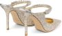 Jimmy Choo Metallic Leren Strass Pantoffels Gray Dames - Thumbnail 12
