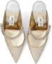 Jimmy Choo Metallic Leren Strass Pantoffels Gray Dames - Thumbnail 13