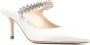Jimmy Choo Kristalversierde Ivoorwitte Satijnen Schoenen - Thumbnail 2