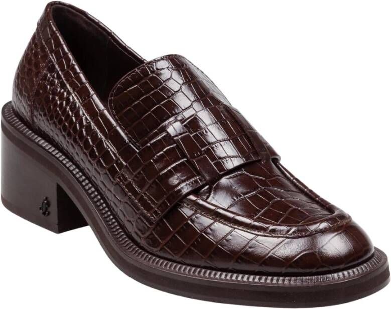 Jimmy Choo Krokodillenprint Leren Loafer Chocoladekleur