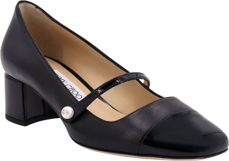 Jimmy Choo Leren Décolleté met pareldetail Zwart Dames
