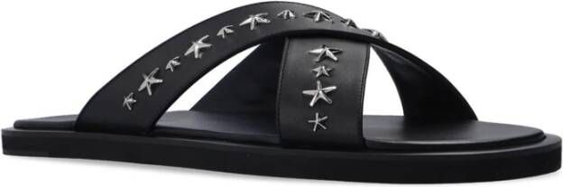 Jimmy Choo Leren sandalen met metalen sterdetail Black Heren