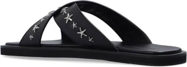 Jimmy Choo Leren sandalen met metalen sterdetail Black Heren