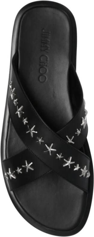 Jimmy Choo Leren sandalen met metalen sterdetail Black Heren