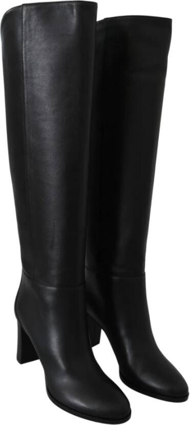 Jimmy Choo Luxe zwarte leren laarzen Black Dames