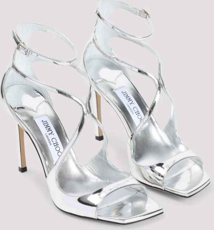 Jimmy Choo Metallic Sandalen voor Vrouwen Ss25 Gray Dames