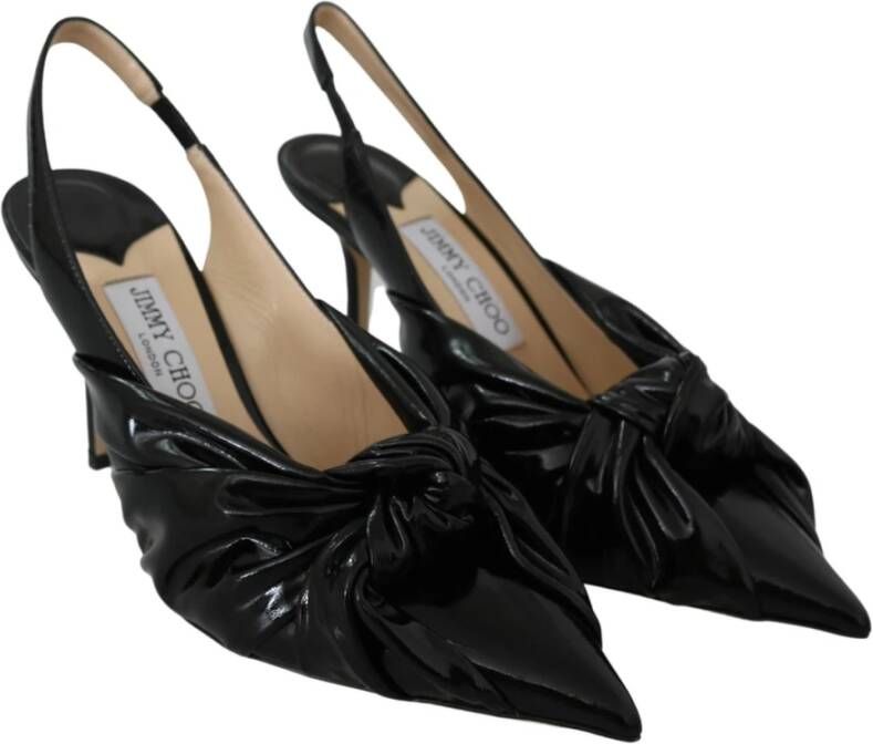 Jimmy Choo Nieuwe zwarte leren pumps met puntige neus Zwart Dames