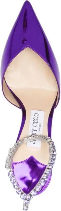 Jimmy Choo Paarse hakpumps met kristalversiering Paars Dames