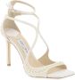 Jimmy Choo Parelversierde Satijnen Sandalen White Dames - Thumbnail 4