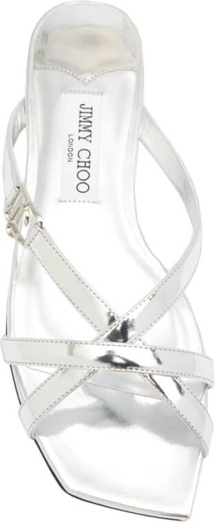 Jimmy Choo Platte zilveren sandalen voor vrouwen