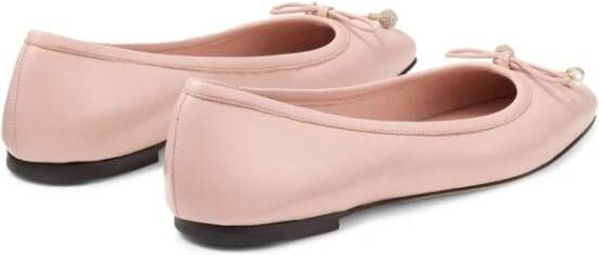 Jimmy Choo Poederroze Ballerina`s met Strik