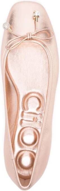 Jimmy Choo Poederroze Metallic Ballerina`s