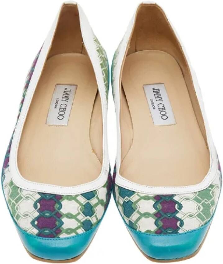 Jimmy Choo Pre-owned Canvas flats Green Dames
