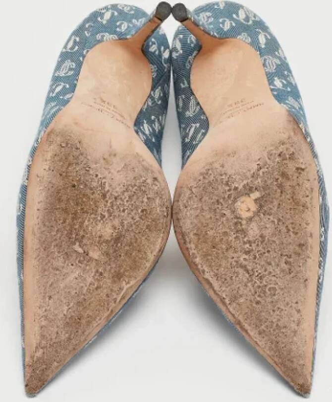 Jimmy Choo Pre-owned Canvas heels Blue Dames
